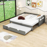 Modern Wood Twin / King Extendable Daybed with Twin Trundle