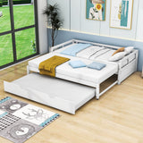 Modern Wood Twin / King Extendable Daybed with Twin Trundle