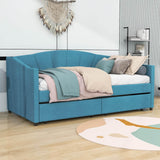 Velvet Upholstered Twin Daybed with Storage - [Drawers]