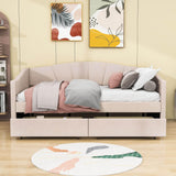 Velvet Upholstered Twin Daybed with Storage - [Drawers]