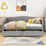 Velvet Upholstered Twin Daybed with Storage - [Drawers]