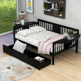 Wood Full Size Daybed with Storage - [Drawers, Side Shelves]