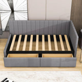 Twin Linen Upholstered Daybed with Storage - [Drawers]