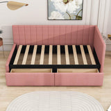 Twin Linen Upholstered Daybed with Storage - [Drawers]