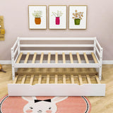 Wooden Low Twin Daybed Frame with Twin Trundle