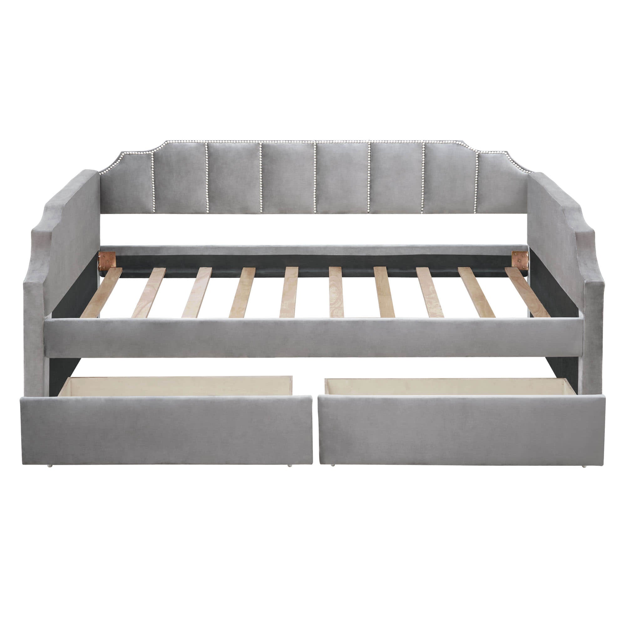 Modern Twin Size Upholstered Daybed with Storage Drawers