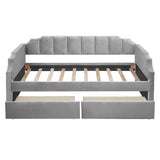 Modern Twin Size Upholstered Daybed with Storage Drawers