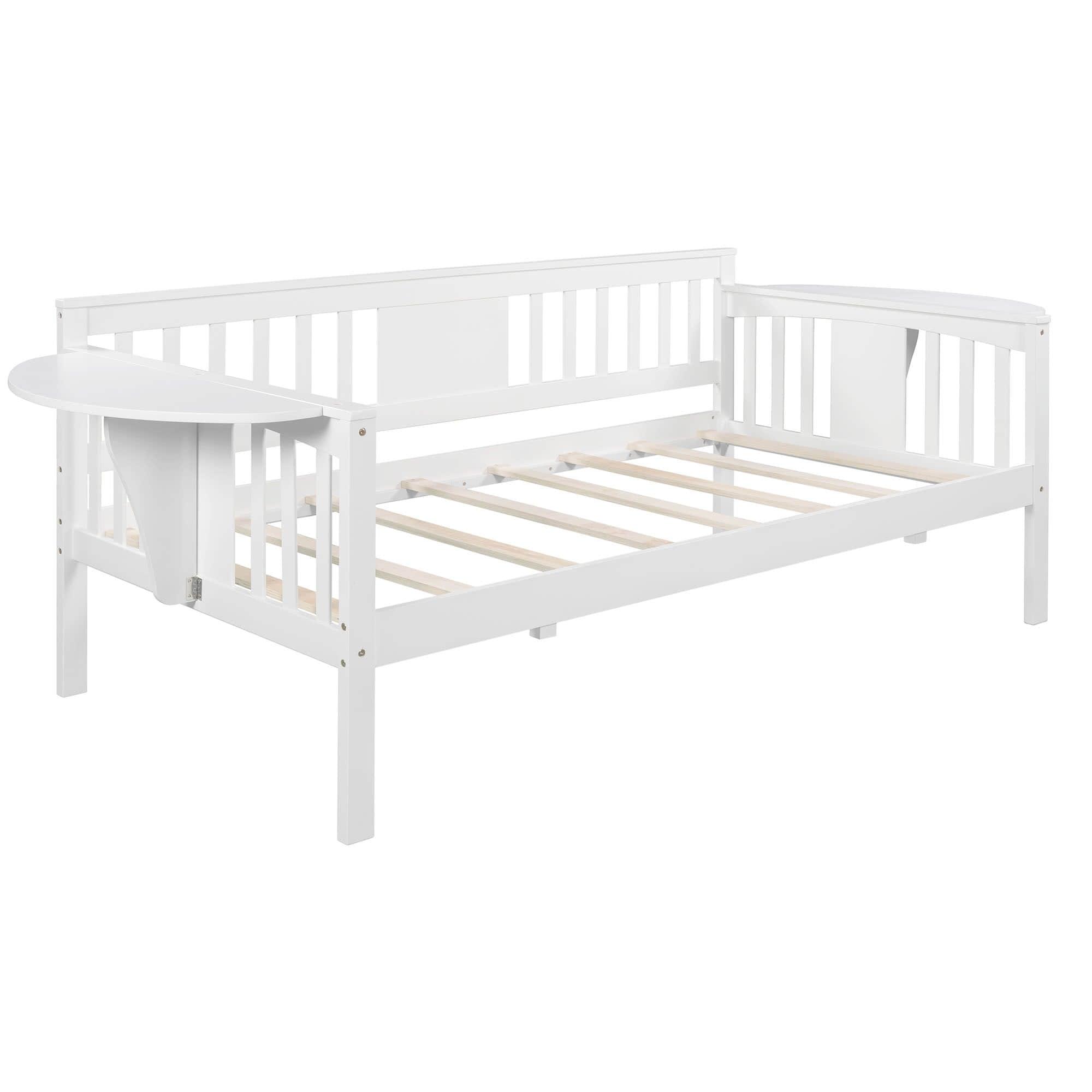 Wood Twin Daybed with Storage - [Side Table/Shelves]