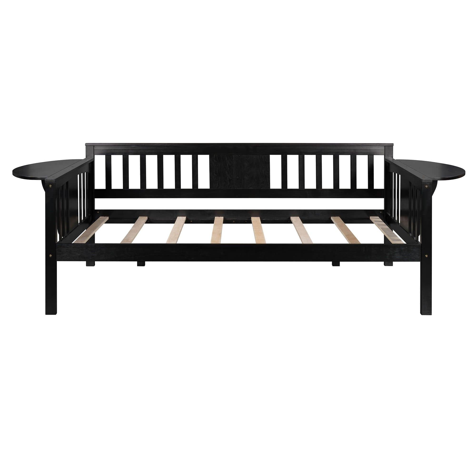 Wood Twin Daybed with Storage - [Side Table/Shelves]