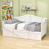 Wood Twin Daybed with Trundle and Arch Back