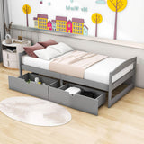 Wood Low Twin Daybed with Storage Drawers - [Backless]