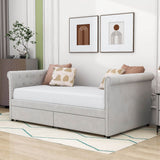 Modern Luxury Twin Size Upholstered Daybed with Storage for Adults