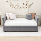 Modern Luxury Twin Size Upholstered Daybed with Storage for Adults