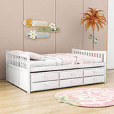 Wooden Full Size Daybed with Trundle and Storage - [Drawers, Backless]