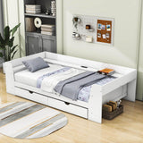 Wooden Twin Daybed with Storage and Charging Station - [Low]