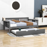 Wooden Full Size Daybed with Trundle Bed and Storage