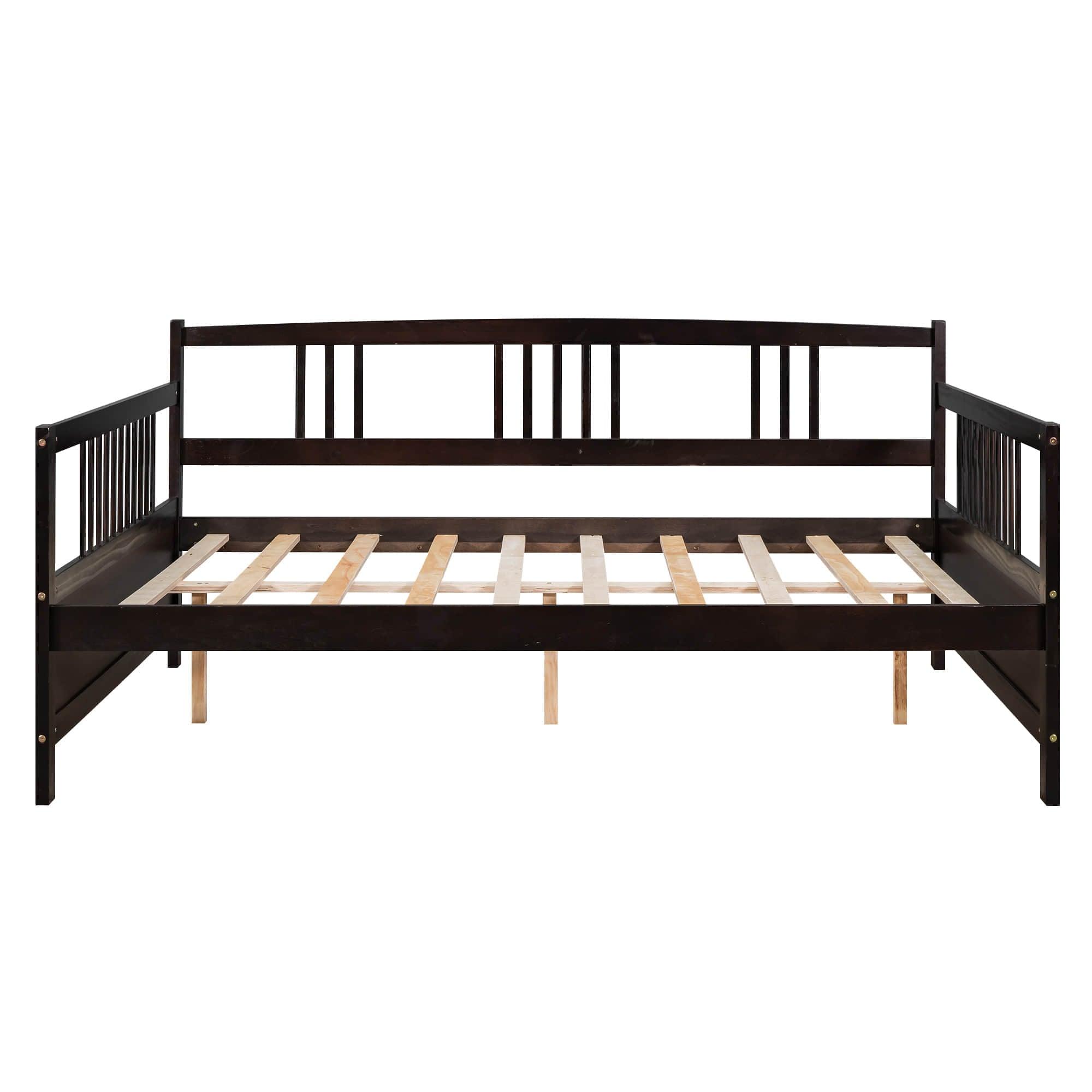 Wood Full / Double Size Daybed with Slat Back and Support Legs