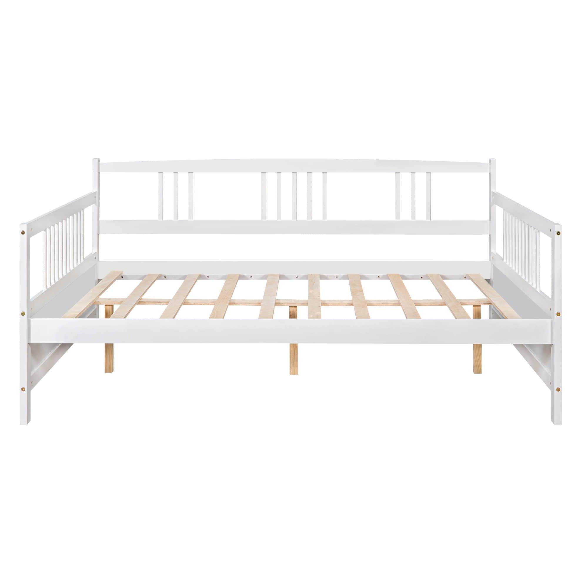 Wood Full / Double Size Daybed with Slat Back and Support Legs