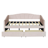 Velvet Upholstered Twin Daybed with Storage - [Drawers]