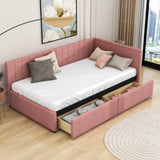 Twin Linen Upholstered Daybed with Storage - [Drawers]