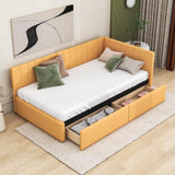 Twin Linen Upholstered Daybed with Storage - [Drawers]