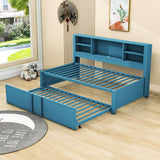 Smart Metal Twin Daybed with Trundle and Storage - [Shelves, USB Ports]