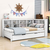 Modern Smart Wood Twin Daybed with Twin Trundle and Storage