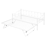 Metal Twin Size Daybed with Twin Pop Up Portable Folding Trundle