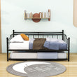 Metal Full Size Daybed with Foldable Pop-Up Trundle