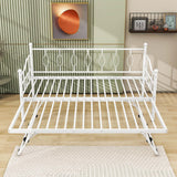 Metal Twin Size Daybed with Twin Pop Up Portable Folding Trundle