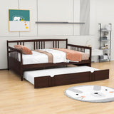 Wooden Full Size Daybed with Twin Trundle