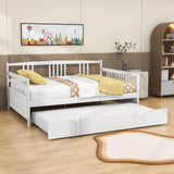 Wooden Full Size Daybed with Twin Trundle