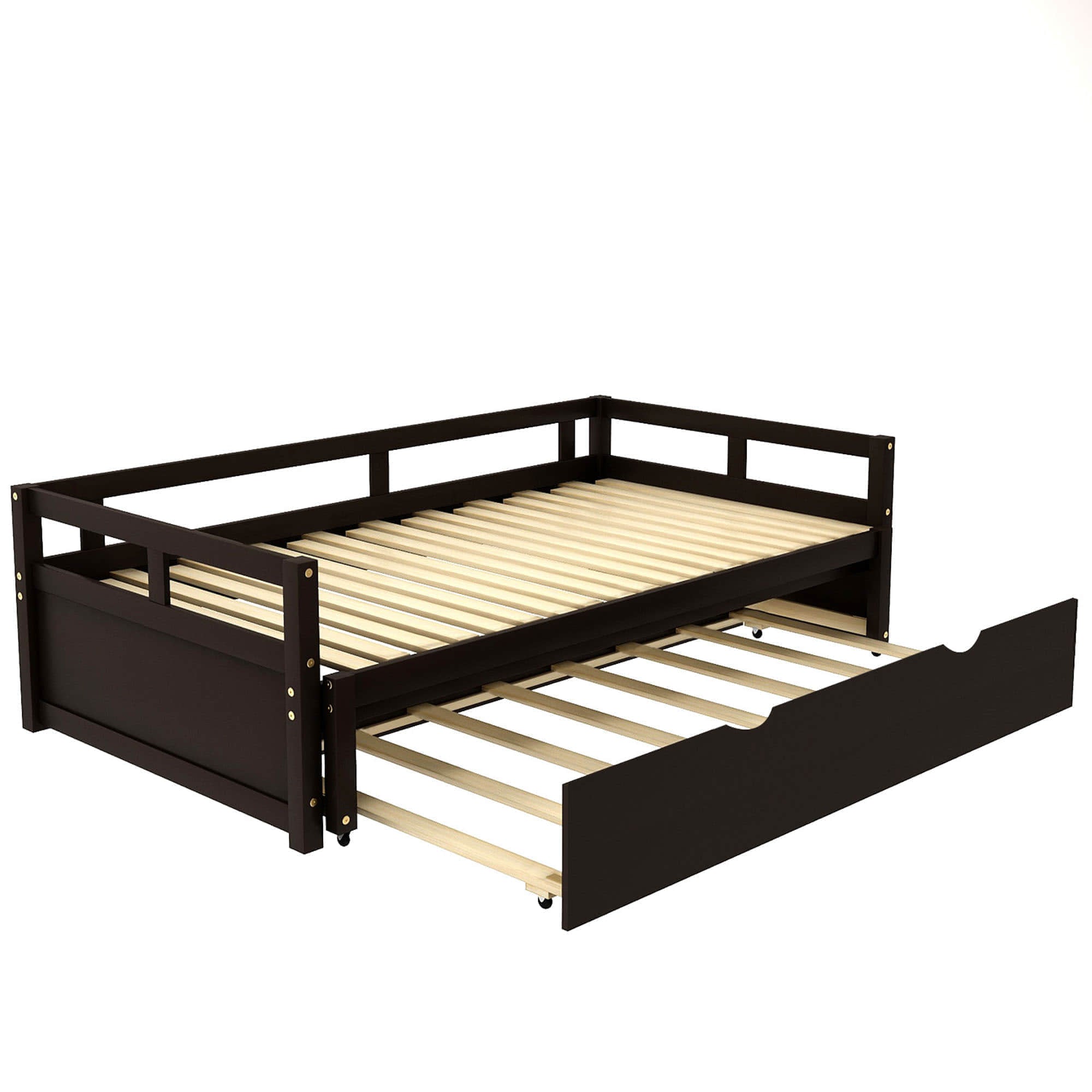 Modern Wood Twin / King Extendable Daybed with Twin Trundle