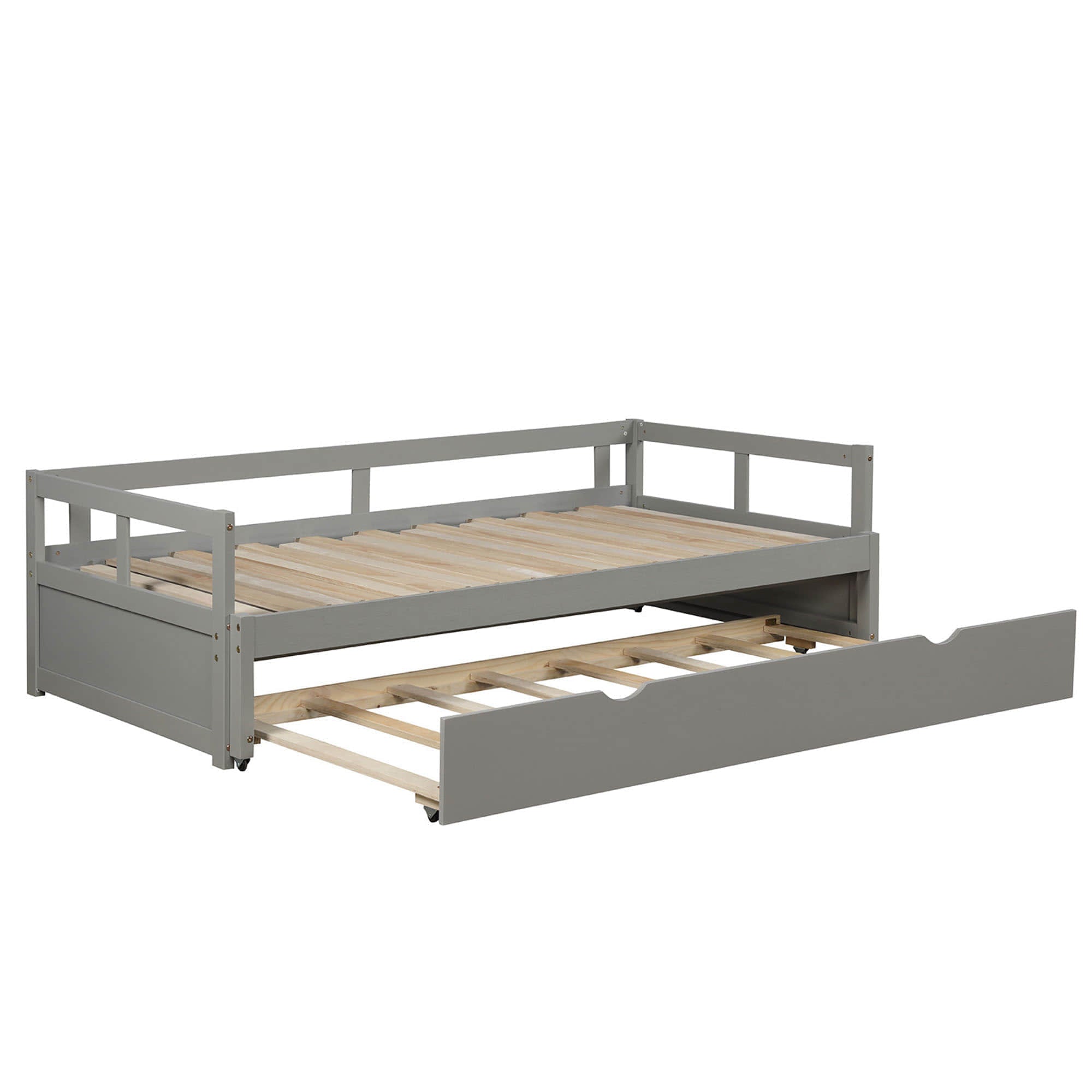 Modern Wood Twin / King Extendable Daybed with Twin Trundle