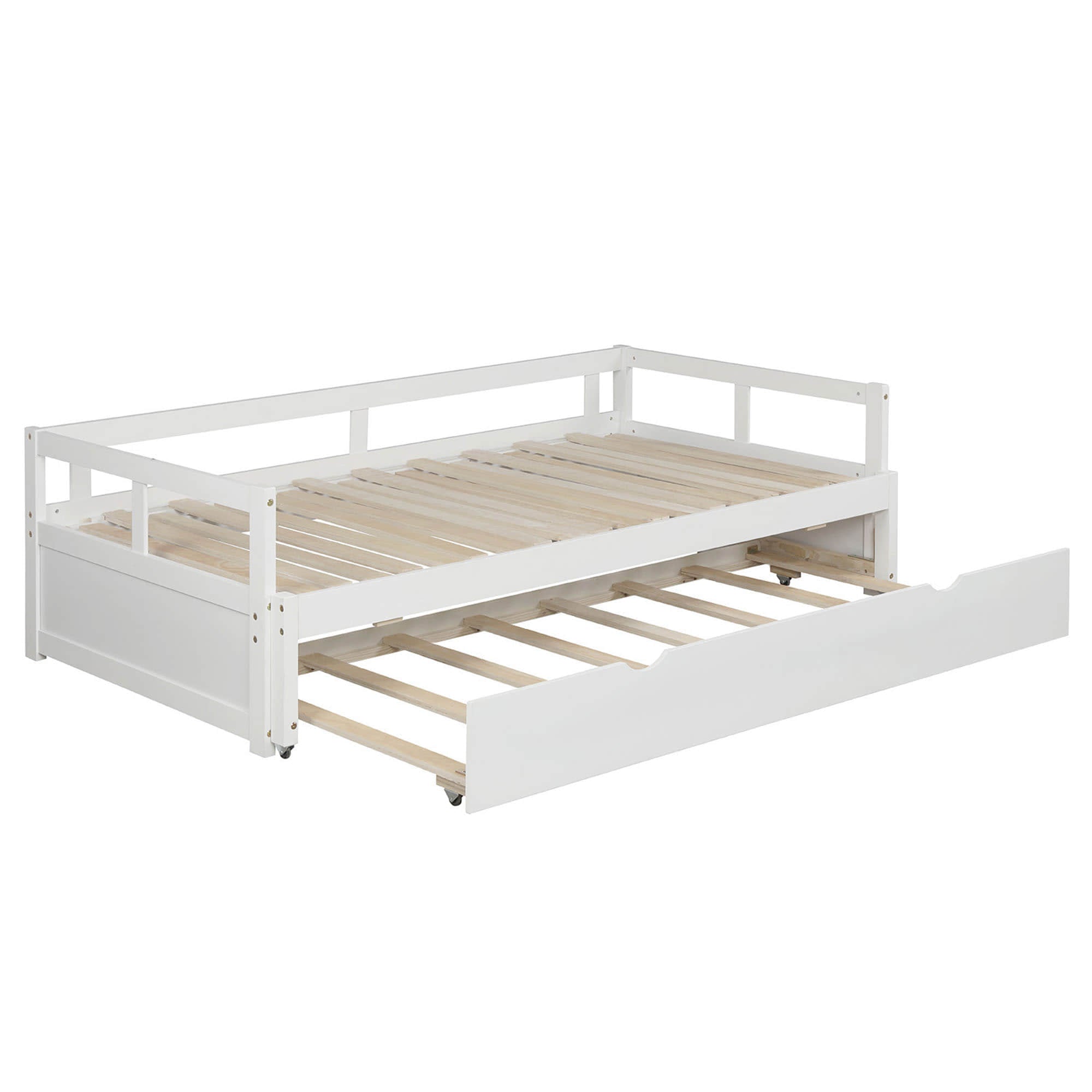 Modern Wood Twin / King Extendable Daybed with Twin Trundle