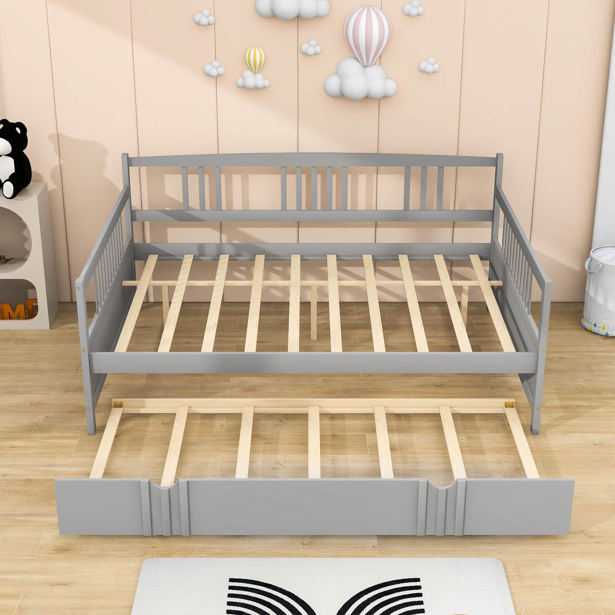 Wooden Full Size Daybed with Twin Trundle