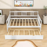 Wooden Full Size Daybed with Twin Trundle