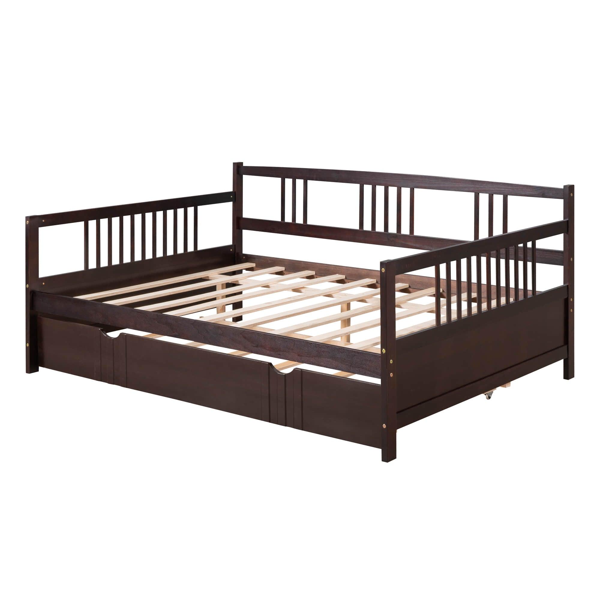 Wooden Full Size Daybed with Twin Trundle