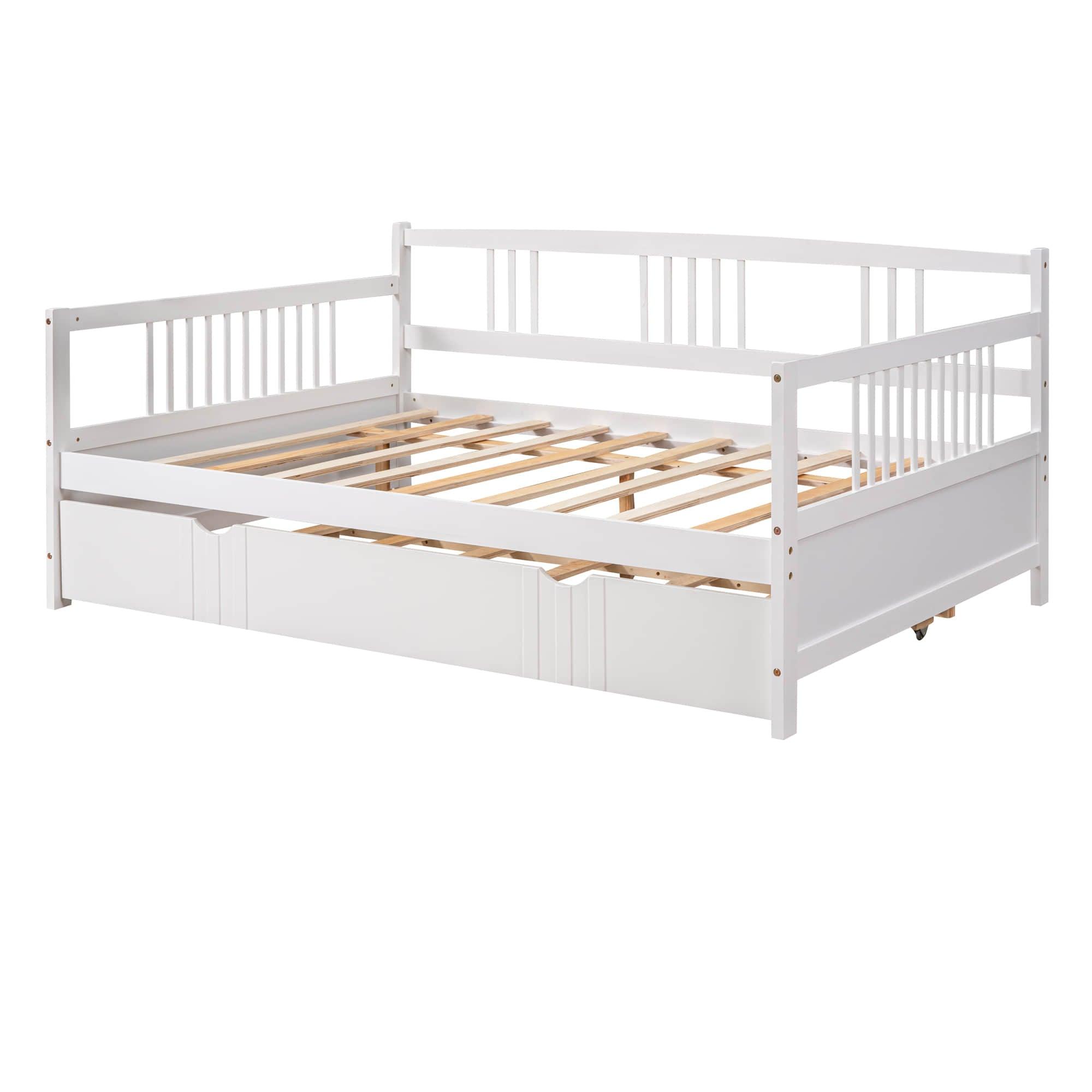 Wooden Full Size Daybed with Twin Trundle