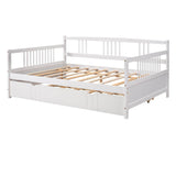 Wooden Full Size Daybed with Twin Trundle