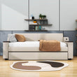 Smart Twin Size Upholstered Daybed Sofa with Trundle and Storage - [USB Ports]