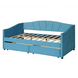 Velvet Upholstered Twin Daybed with Storage - [Drawers]