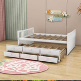 Wooden Full Size Daybed with Trundle and Storage - [Drawers, Backless]