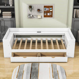 Wooden Twin Daybed with Storage and Charging Station - [Low]