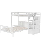 Twin Over Full Loft Bunk Beds with Stairs and Storage for Kids, Adults - [Detachable]