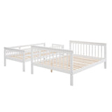 Wood Twin Over Full Bunk Bed with Storage and Stairs - [Shelves, Classic]