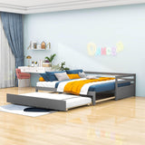 Twin / Double Twin Extendable Pull-out Daybed with Trundle - [Convertible]