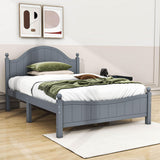 Full Size Solid Wood Traditional Platform Bed Frame with Headboard