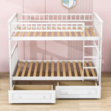 Full Over Full Bunk Beds with Storage Drawers for Kids - [Wood, Convertible, Small Room]