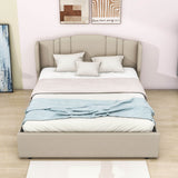 Queen Modern Upholstered Bed Frame with Headboard and Storage